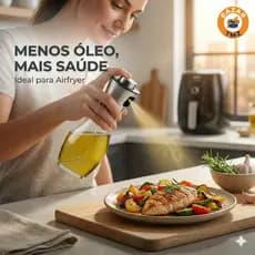 Spray de Azeite 200ml Vidro Borrifador Óleo Airfryer Cozinha Saudável Sem Desperdício Premium