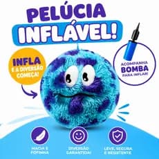 Pelúcia Bola Inflável Malucos c/ Bomba de Ar Brinquedo Infantil Macia Sortida