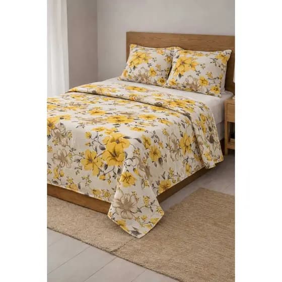 Kit Colcha Cobre Leito Casal 3 Peças Piquet Cama Casal Uso Diário Macio Decorativo Premium