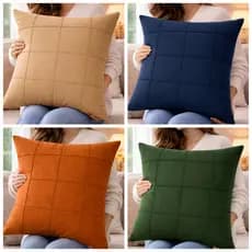 Capa Almofada 60x60  Almofadão Grande Suede Drapeado Quadrado Sofá Namoradeira Cadeiras Decoração Elegante