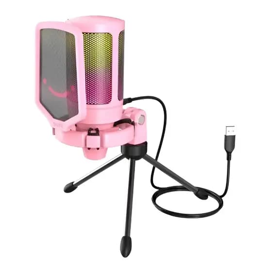 FIFINE Microfone USB Para Jogos Para PS5 PC, Microfone Condensador Com Mudo Rápido, A6V