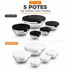 Kit 5 Potes Com Tampa Organizador De Alimentos Geladeira Cozinha Flux