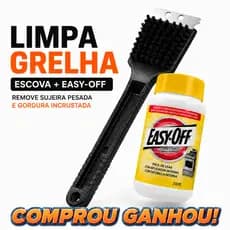 Escova Limpa Grelha + Easy-Off Compre E Ganhe Removedor De Gordura Limpeza Pesada Churrasqueira Fogão E Forno