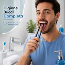 Raspador Limpador de Língua Premium Higiene Bucal Diária, Limpeza Profunda 4 Cores