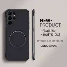 Ultra Fino Duro PC Magnético Caso Sem Moldura Para Samsung Galaxy S25 Edge S24 S23 + S22 Plus S21 S20 FE Fosco Cobre