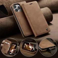 Capa Para iPhone 17 Air 16 Plus 15 14 13 Mini 12 Pro Max 11 Couro Kickstand Suporte Cartão De Bolso Flip Magnético Compl