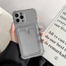 Capa Transparente Com Suporte Para Cartão , iPhone 17 Air 16 E 15 11 12 13 14 Pro XS Max X XR SE 7 8 Plus , À Prova De C