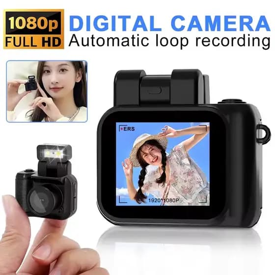 Mini Câmera Y4000 Com Tela HD 1080p , Gravador De Vídeo Ultracompacto Retrô Portátil Lanterna E Base De Bateria