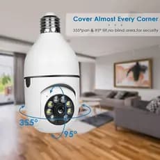 360 °  KiT 4 Câmera  IP Wi-Fi Com Suporte Para Luminária , Zoom PTZ , Full HD , Visão Noturna