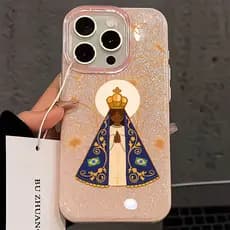 Capinha Capa De Silicone Anti-impacto Para IPhone XR 14 15 16 17 13 11 12 Normal Pro Max Ar Nossa Senhora Caso De Telefo