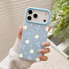 Capa De Telefone 2 Em 1 Para IPhone 17 Pro Max 13 11 15 14 12 Normal 16 16e Ar Azul Flores Capinha