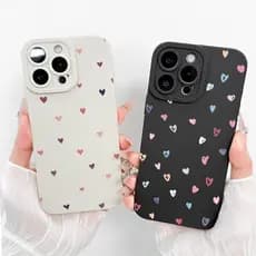Colorido Amor Coração Capinha Capa Para IPhone 7 8 X Xs XR 11 12 13 14 15 16 17 Ar Plus Pro Max Caso Silicone Normal Mac