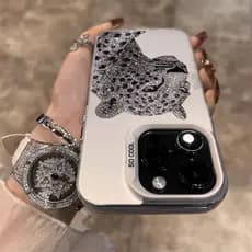 Capinha Diamante Leopardo Para IPhone 17 13 12 11 Normal X XR XS 8 7 15 14 16 PRO MAX PLUS Ar IMD Silicone Capa