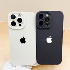Logotipo Cinza Capinha Capa Para IPhone 7 8 X Xs XR 11 12 13 14 15 16 17 Ar Plus Pro Max Caso Silicone Normal De Telefon