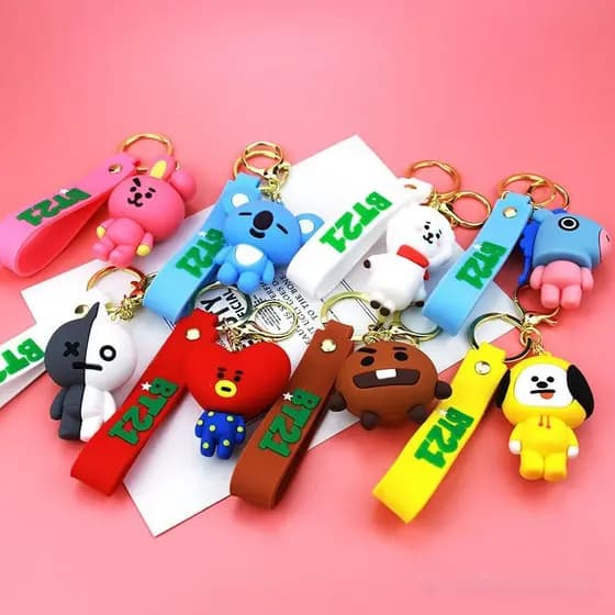 Bt21 Chaveiro Tartário PVC Acessórios Carro Pingente Novo Estilo