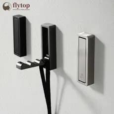 FLYTOP Parede Dobrável Escondido Gancho Robe Casaco De Metal Casa Banheiro Cozinha Toalha Ganchos Fosco Cabide R6S6