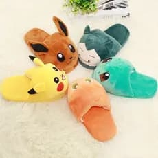 28cm Anime Pokémon Snorlax Gengar Eevee Bulbasaur Charmander Squirtle Chinelos de Pelúcia Dos Desenhos Animados Cosplay