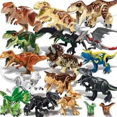 Grande 24-28cm Multicolorido Tiranossauro Rex Jurassic Park Dinossauro Boneca Educacional Blocos De Construção Brinquedo