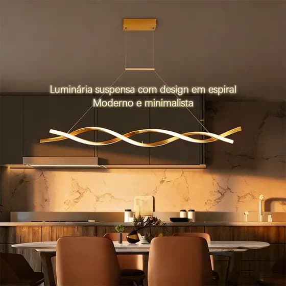 Luminária Pendente LED Moderna Estilo Onda Para Sala De Estar E Quarto , Três Cores , 110-220V