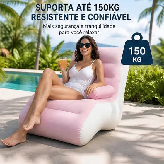 Sofá Inflável Portátil , À Prova D'água , Em Formato De S Com Apoios De Braços Para Uso Doméstico , Piscina Ou Na Praia