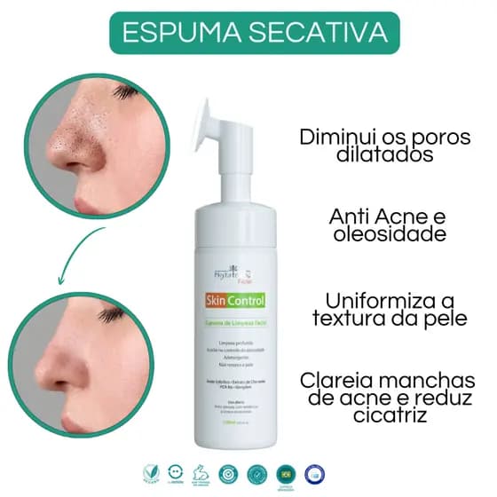 Espuma de Limpeza - Poros dilatados e Anti - Acne 150ml Skin Control