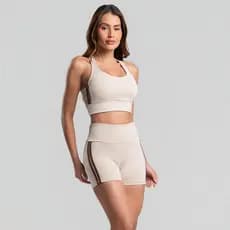Conjunto com Listras Top e Short Fitness Academia Zero Transparência Conforto e Suporte nos Treino