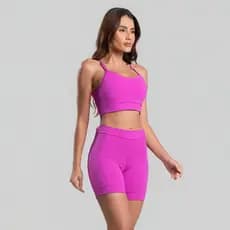 Conjunto Aura Top e Bermuda com Bolso Fitness Academia Zero Transparência Ideal para seus Treinos