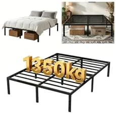 🔥198x158x35cm🔥Estrado de Metal Dobrável Fácil de Montagem Cama de Solteiro e Casal Ripas de Aço Antiderrapante
