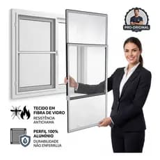 🔥50x70cm🔥2peças Tela Mosquiteira De Encaixe Regulável Para Vãos Janelas