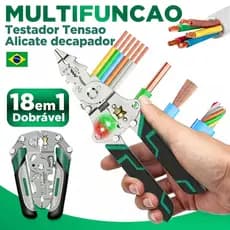Alicate Automático Testador Tensao Decapador Crimpador Multifuncional 18 em1 Eletricista Descacador Fios
