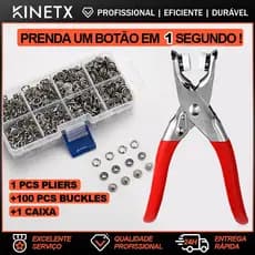 Alicate Aplicador 100 Botões de Pressão de Metal para Roupas Costura e Artesanato  Kit Completo Prático