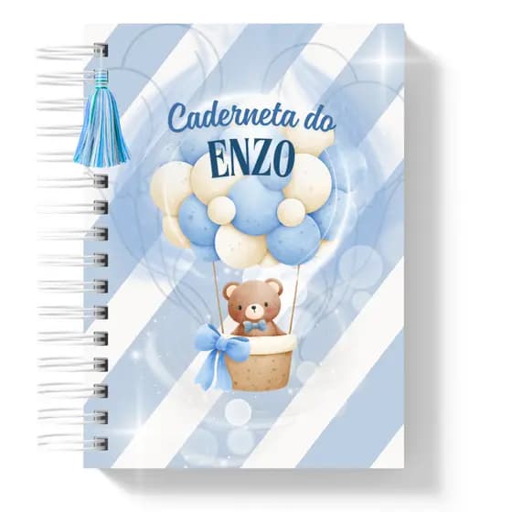 Caderneta De Vacinação Menino Personalizada com Nome Capa Dura Versão Atualizada Urso