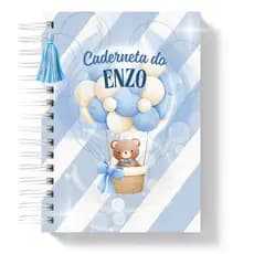 Caderneta De Vacinação Menino Personalizada com Nome Capa Dura Versão Atualizada Urso
