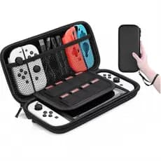 Case para Nintendo Switch Oled Preto - Estojo Bag de Proteção e acessórios