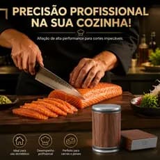 Afiador de Facas Profissional com Rolo Magnético - Operação Fácil, Alta Qualidade, Ângulo Magnético Prático