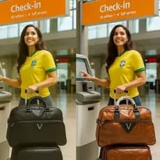 Mala Grande De Couro Impermeável Dois Zíper -  Sua Companhia Indispensável para Viagens