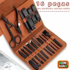 Kit de 16 Peças Profissional de Manicure – Aço Inoxidável, Nippers & Cortador de Unhas