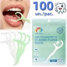 Kit Promocional Fio Dental Portátil em Saco 100 Unidades, Prático e Higiênico