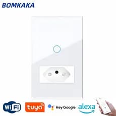 Tomada Wi-Fi com Interruptor Inteligente (1 ou 2 Botões) — Compatível com Alexa e Google