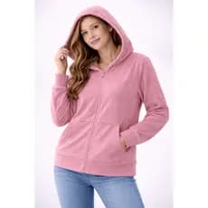 Jaqueta Feminina Plush Premium Com Capuz Macia Inverno Casual Luxo