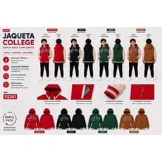 Jaqueta Infantil Masculina Dupla Face Reversível com Capuz College Premium Inverno Menino Ref: 92301