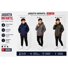 Jaqueta Infantil Masculina Inverno Forrada com Capuz Corta Vento Térmica Premium Quentinha Menino Escola REF 8202