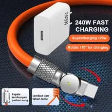 Giratório carregamento rápido O cabo de dados é usado para Type C/Micro USB iOS /Android/charger 240W fast charging