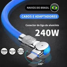 Carregamento rápido de 240W adaptador cabo carregador iphone For Android IOS cabo de iphone cabo tipo c  cabo usb tipo c