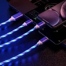 Brilhante cabo de carregamento 3IN1 cabo usb cabo de iphone cabo tipo c cabo Android carregador tipo c cabo tipo c turbo