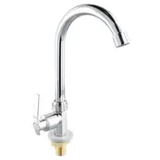 Torneira Cozinha Banheiro Bancada Cromada Pia Simples Alavanca Inox