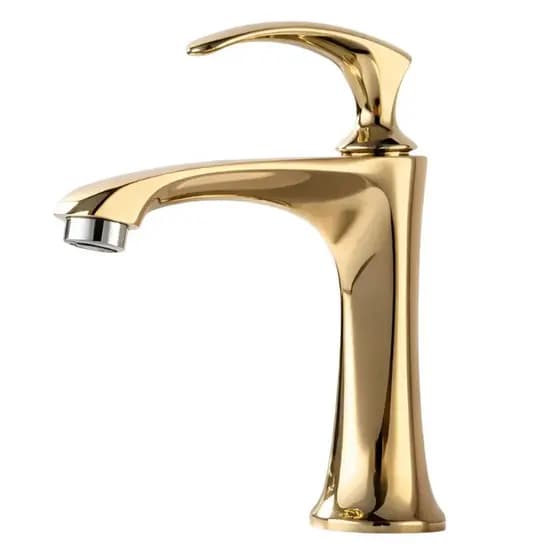 Torneira Banheiro Dourada Luxo 1/4 Volta Bancada Metal Gold