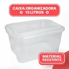 Caixa Container Organizadora 15L Transparente de Plástico Brinquedos Livros Fotos Sapatos Ferramenta