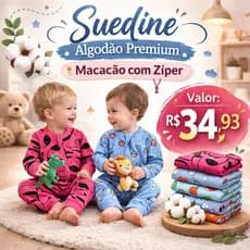 Macacões de Bebê Longo - Suedine 100% Algodão Premium Fio Penteado