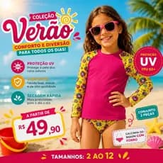 Conjunto Moda Praia e Piscina Blusa termica 50 UV+ Biquini Com Forro